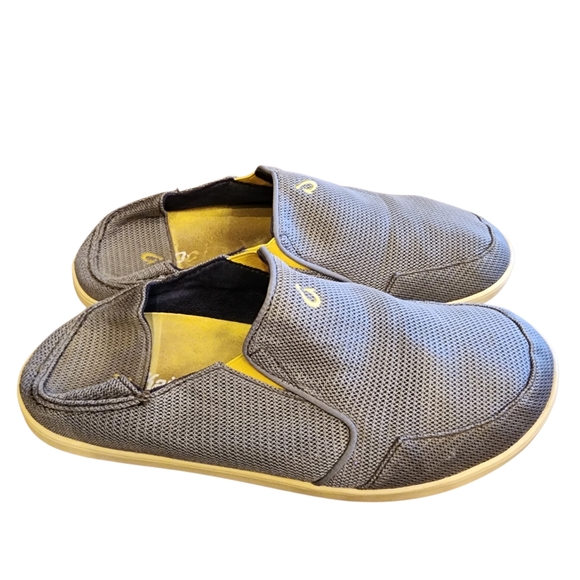 Olukai Nohea Mesh Shoes Mens Grey White Loafers Slip On Sneakers Sz 11 main image 9